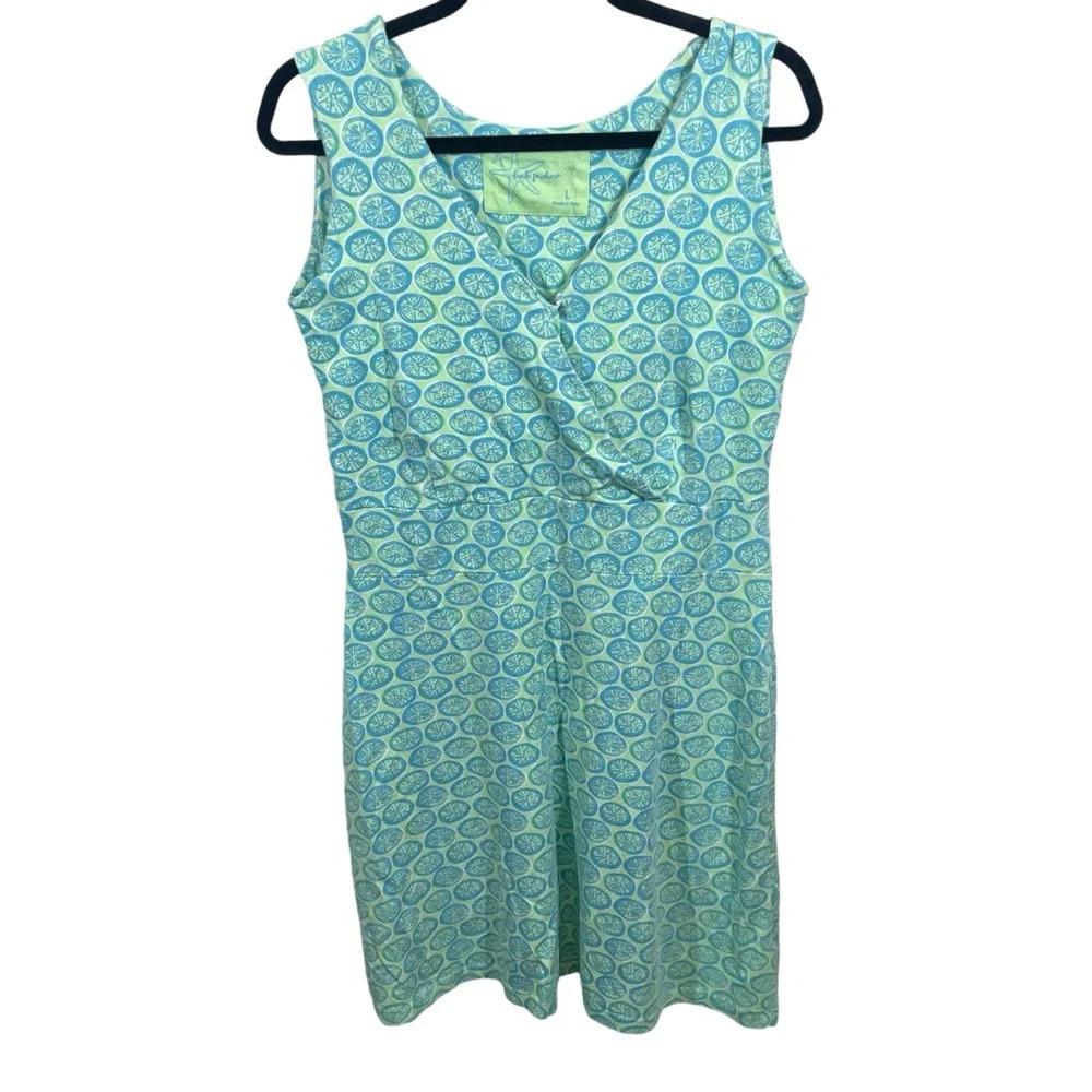 Fresh Produce sleeveless summer dress green fruit print women’s large